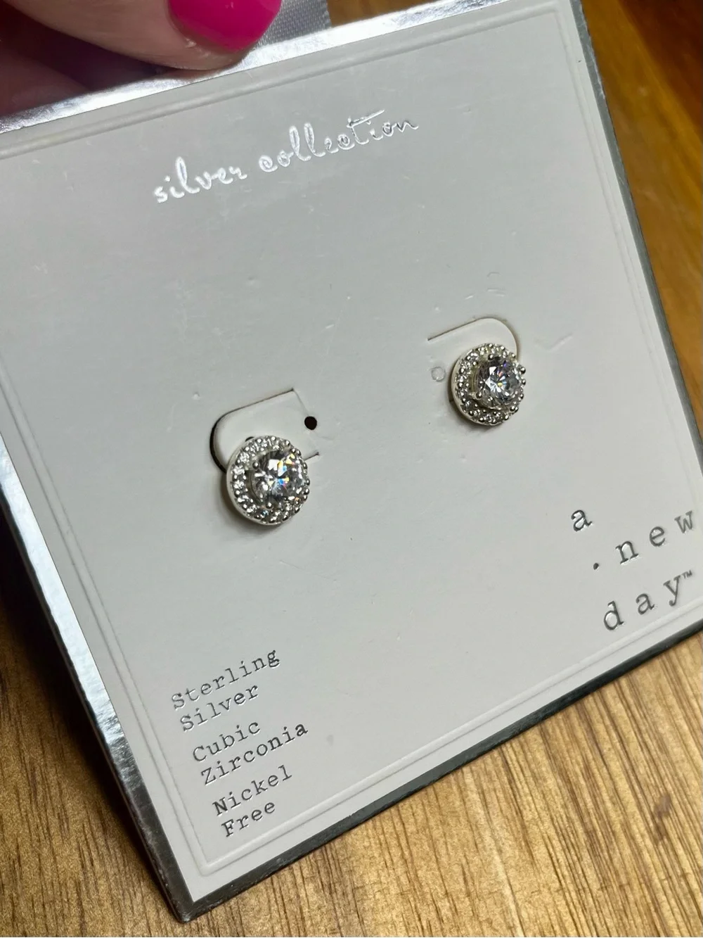 A New Day, Silver Collection - Silver Cubic Zirconia Halo Stud Earrings
